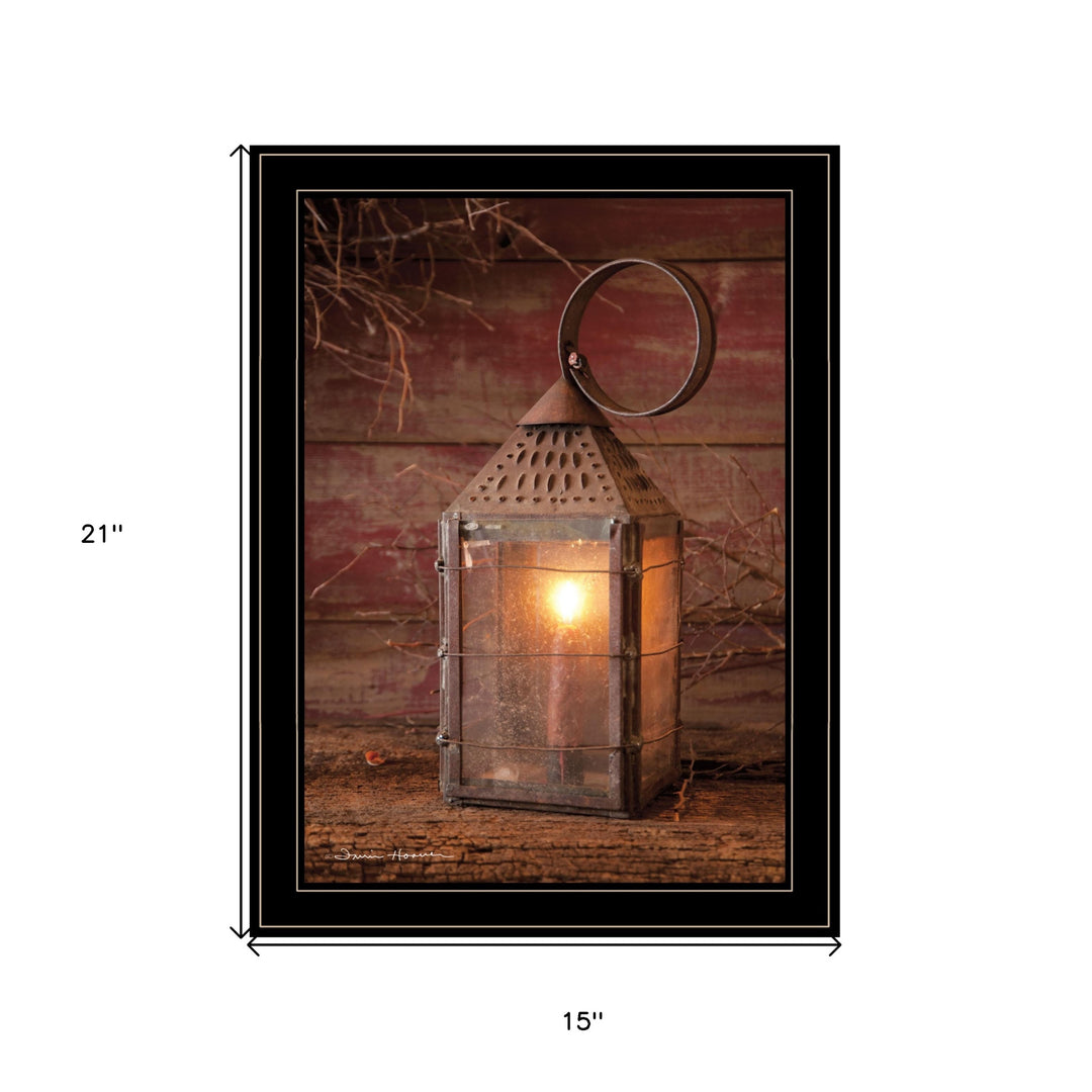 Innkeepers Lantern 1 Black Framed Print Wall Art