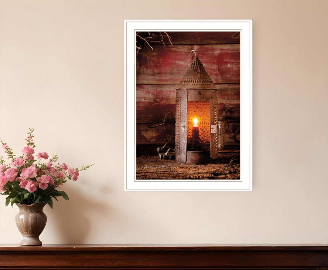 Tinners Lantern 1 White Framed Print Wall Art