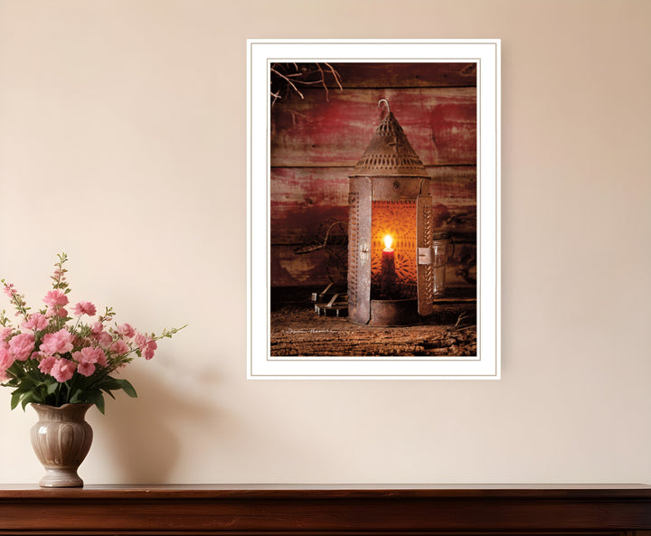 Tinners Lantern 1 White Framed Print Wall Art