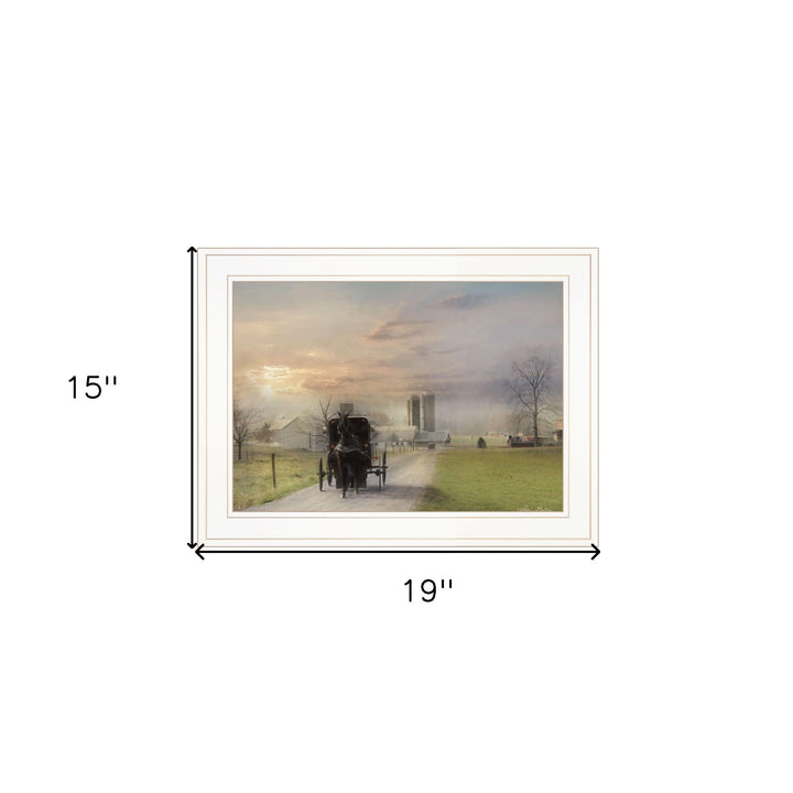 Morning Exercise 2 White Framed Print Wall Art