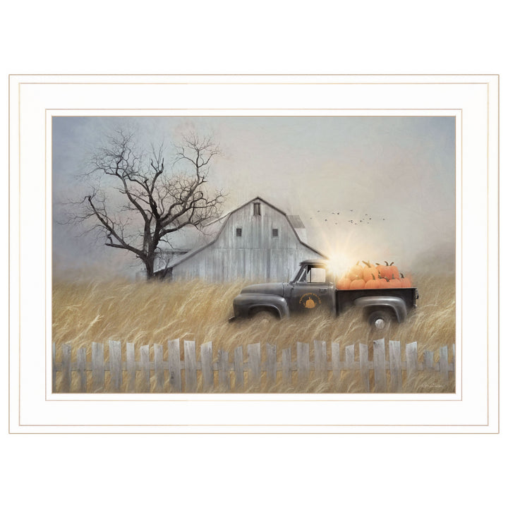 Fall Pumpkin Harvest 2 White Framed Print Kitchen Wall Art