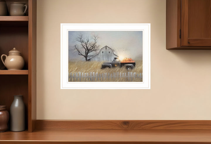 Fall Pumpkin Harvest 2 White Framed Print Kitchen Wall Art