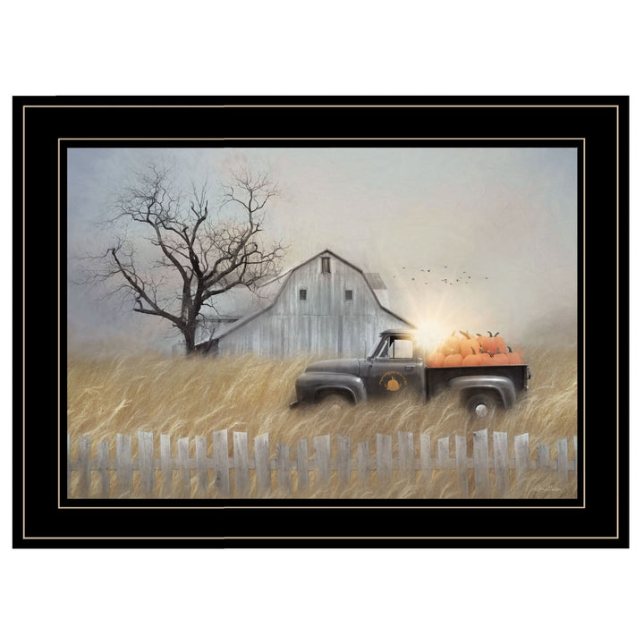 Fall Pumpkin Harvest 3 Black Framed Print Kitchen Wall Art