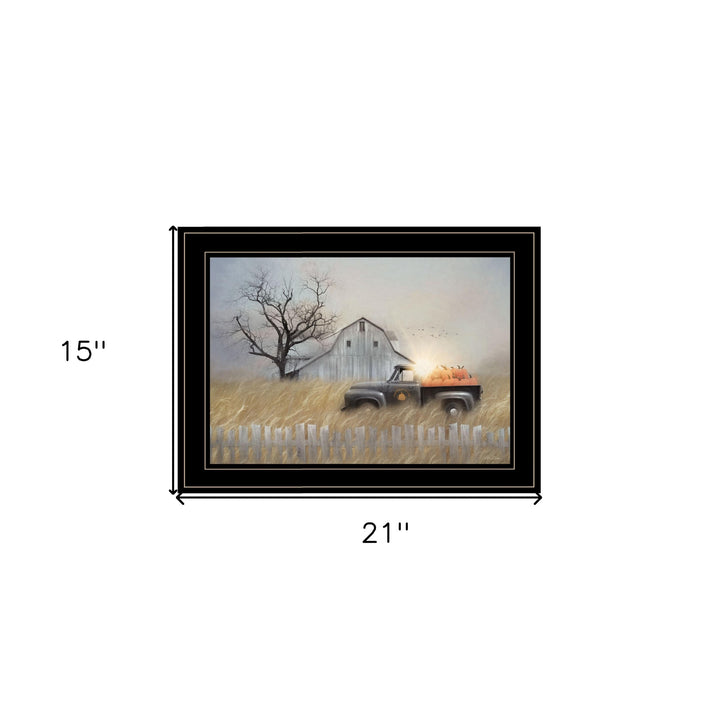 Fall Pumpkin Harvest 3 Black Framed Print Kitchen Wall Art