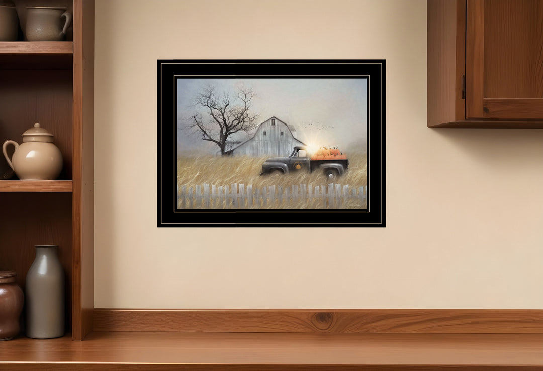 Fall Pumpkin Harvest 3 Black Framed Print Kitchen Wall Art