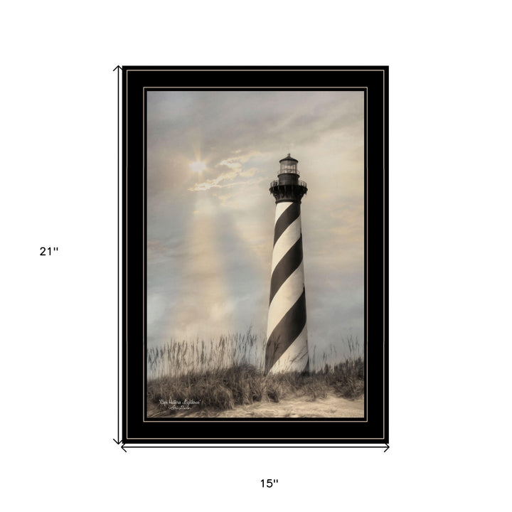 Cape Hatteras Lighthouse 3 Black Framed Print Wall Art