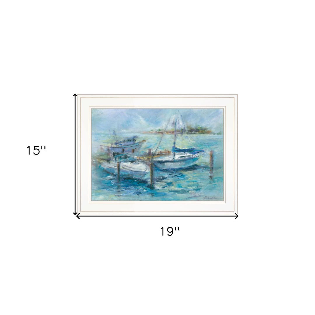 Dockside 2 White Framed Print Wall Art