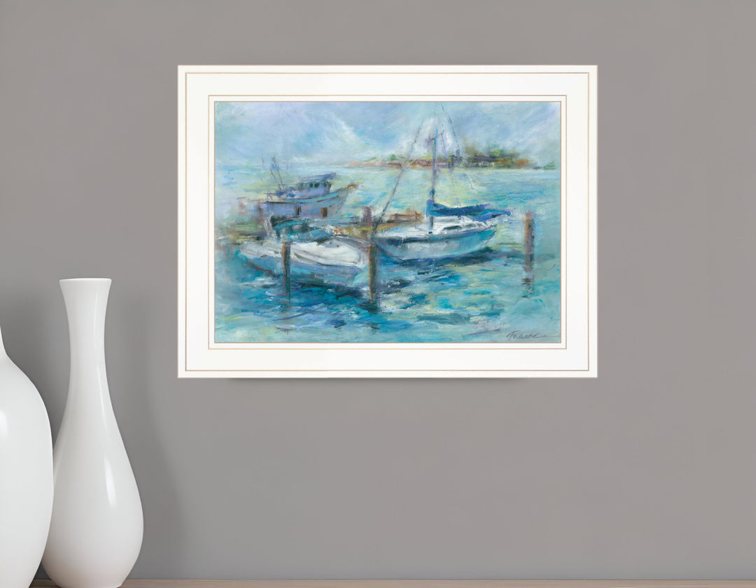 Dockside 2 White Framed Print Wall Art