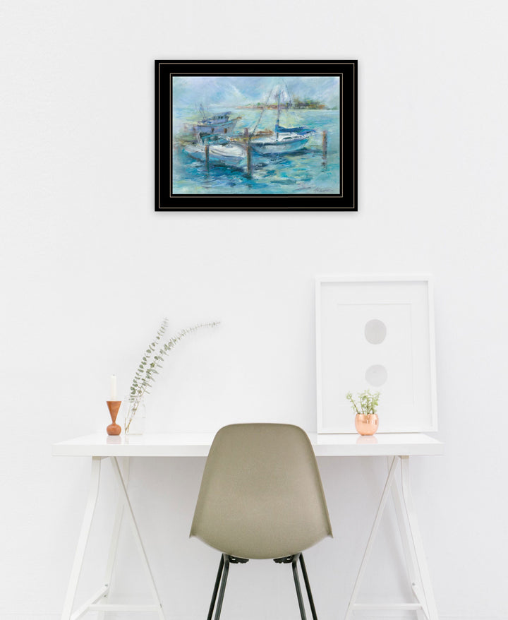 Dockside 3 Black Framed Print Wall Art