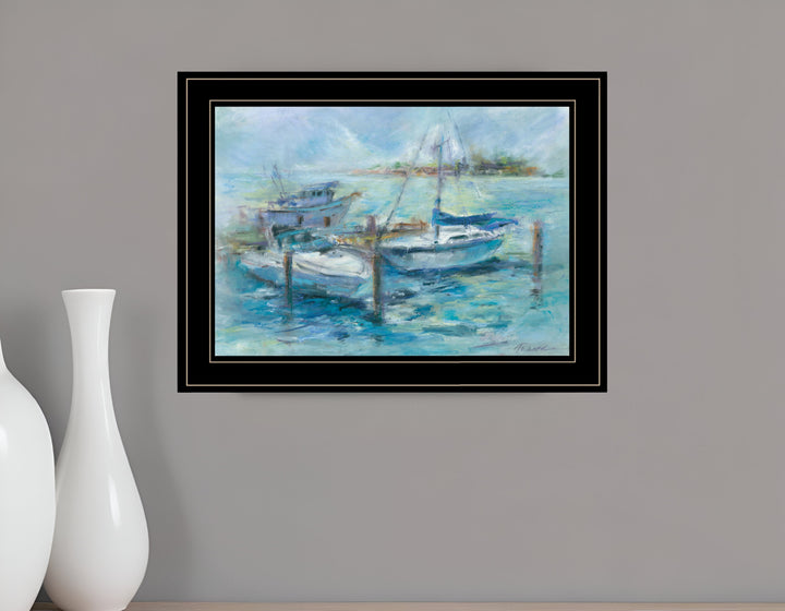 Dockside 3 Black Framed Print Wall Art