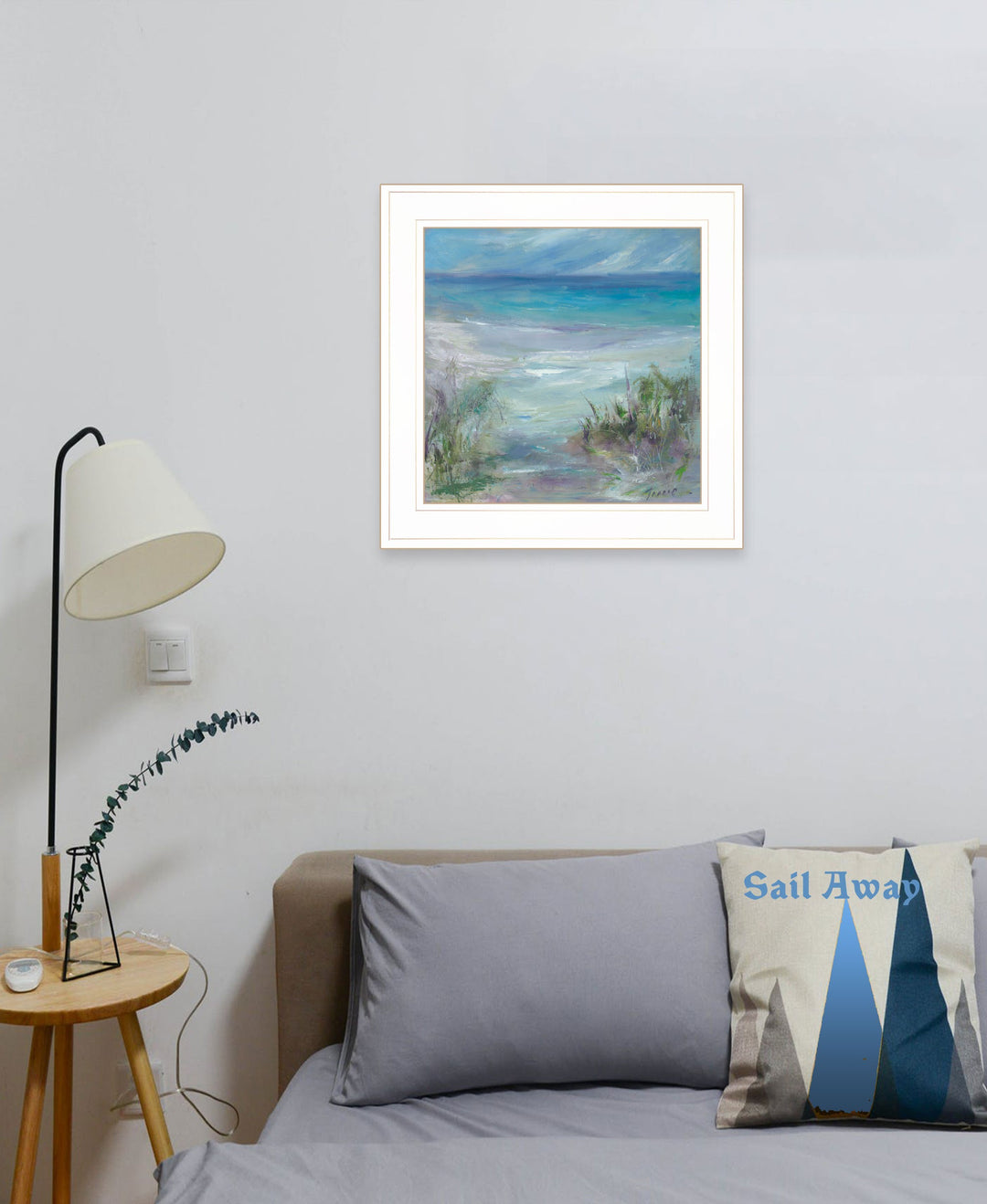 Blue Horizons 2 White Framed Print Wall Art