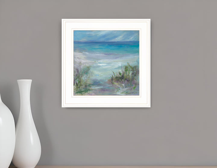 Blue Horizons 2 White Framed Print Wall Art