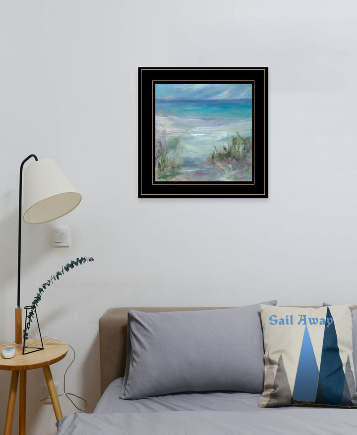 Blue Horizons 3 Black Framed Print Wall Art