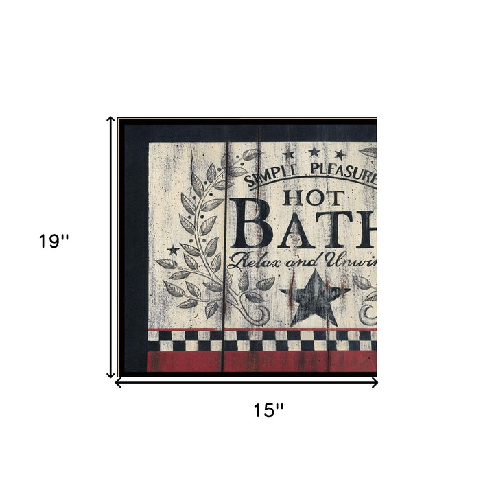 Set Of Three Hot Bath Black Framed Print Bathroom Wall Art