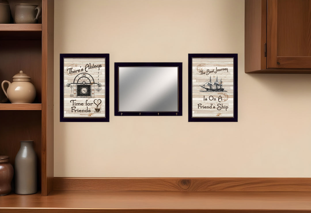 Set Of Three Friendship Journey 8 Black Framed Print Kitchen Wall Art