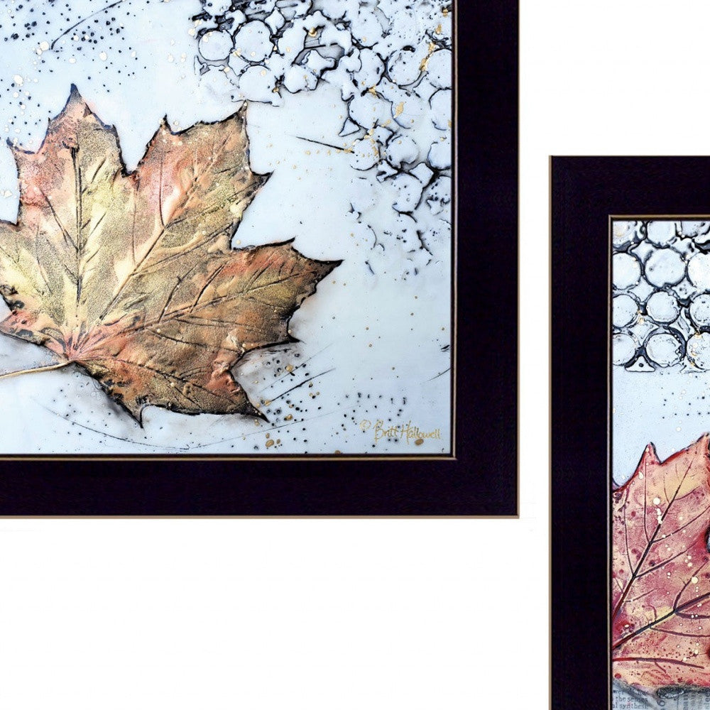 Set Of Two Channeling Fall Leaves I and III 3 Black Framed Print Wall Art