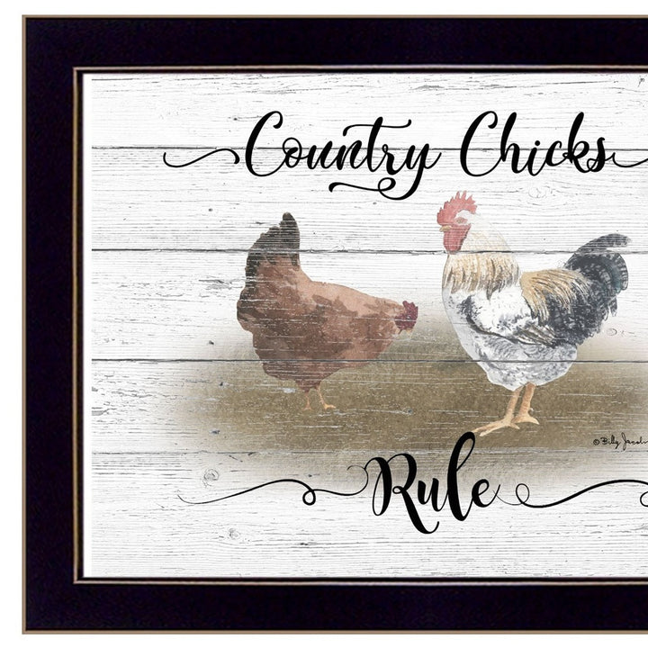 Set Of Two Country Living Black Framed Print Wall Art