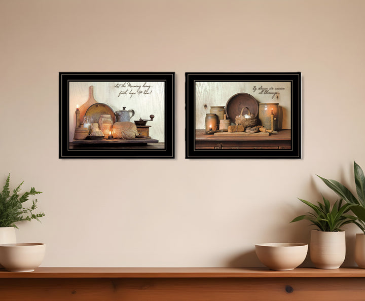 Set Of Two By Grace 2 Black Framed Print Kitchen Wall Art