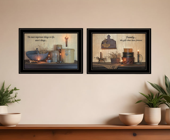 Set Of Two Family Forever 2 Black Framed Print Wall Art