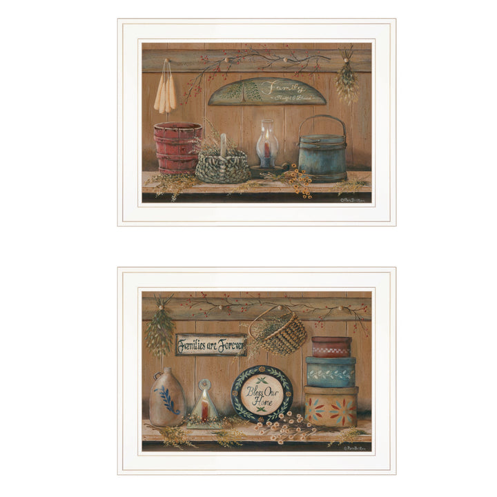 Set Of Two Shelf Treasures 1 White Framed Print Wall Art