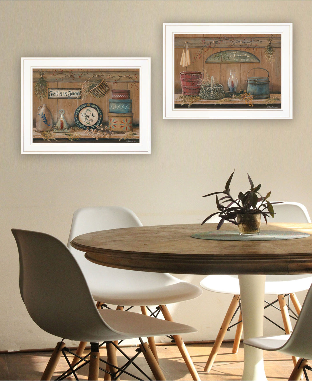 Set Of Two Shelf Treasures 1 White Framed Print Wall Art