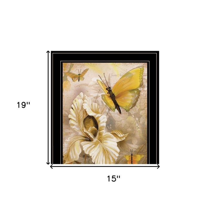 Set Of Three Butterflies 2 Black Framed Print Wall Art