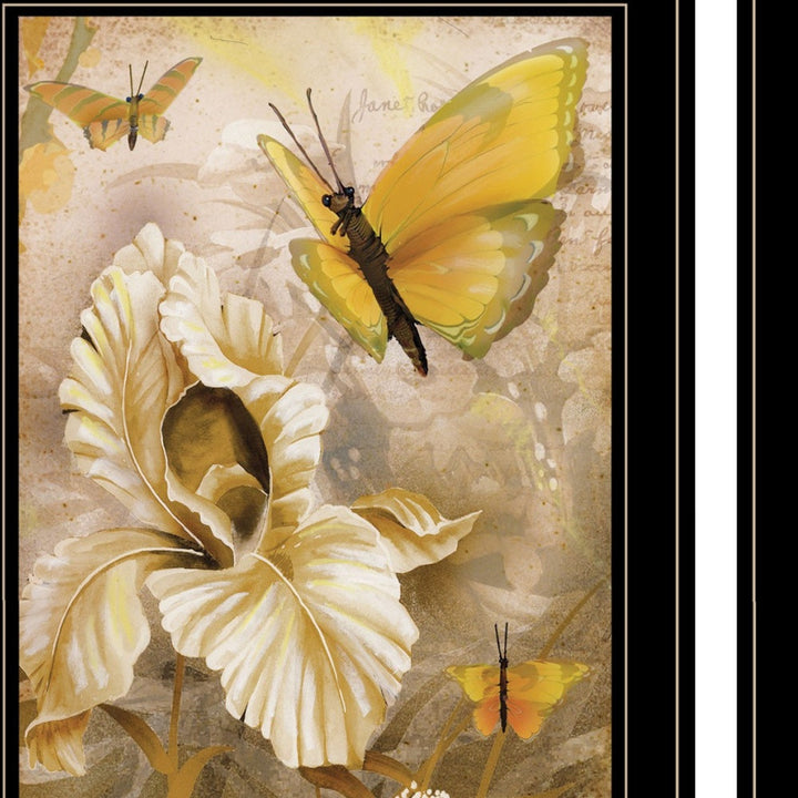 Set Of Three Butterflies 2 Black Framed Print Wall Art