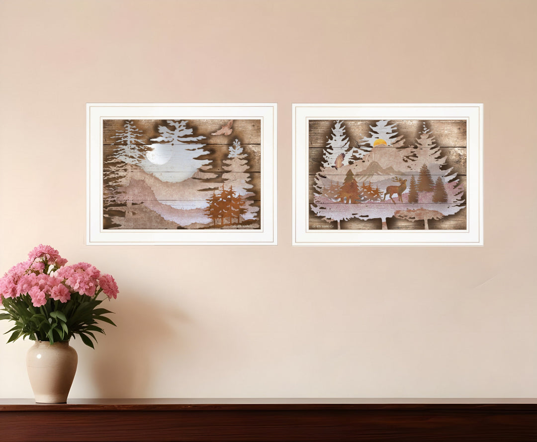 Set Of Two Great Outdoors 1 White Framed Print Wall Art