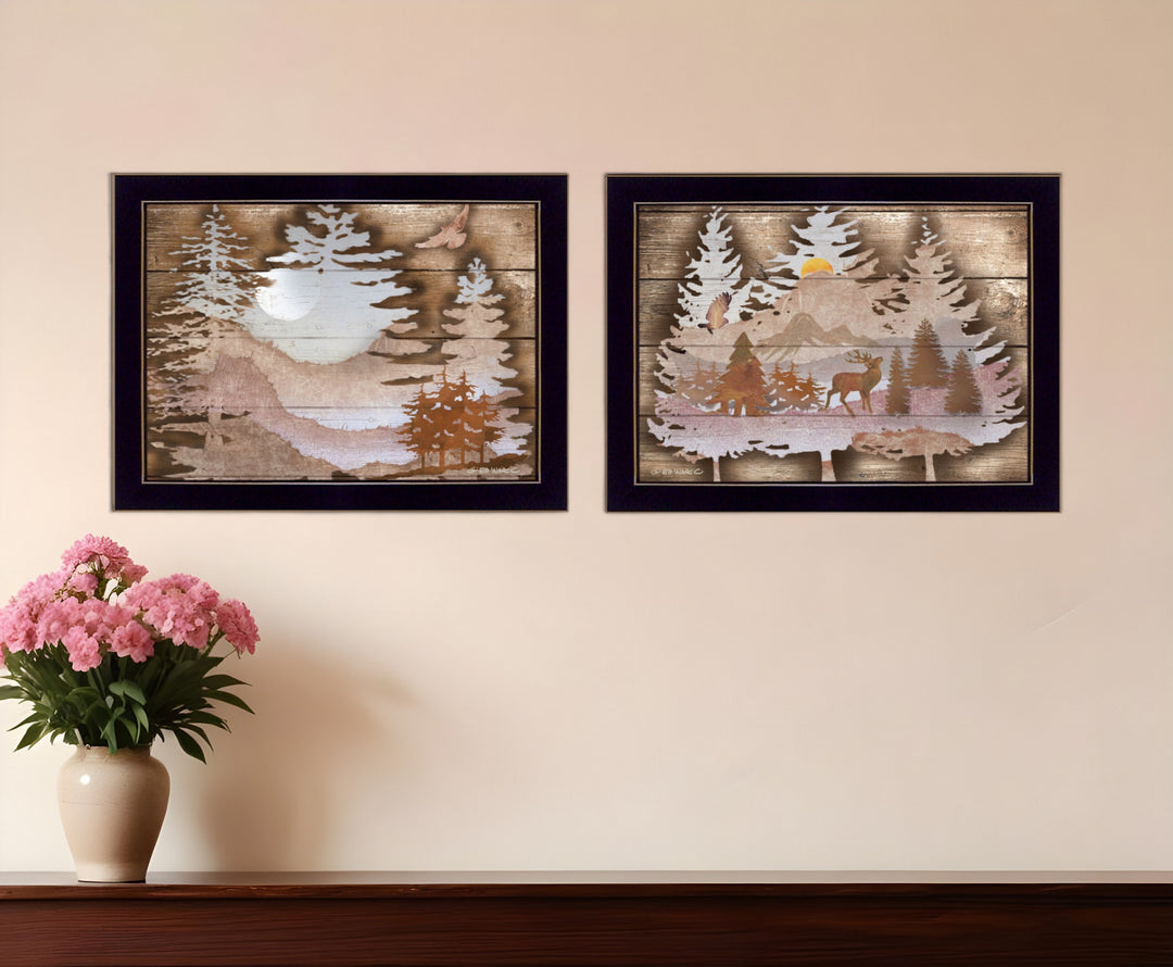 Set Of Two Great Outdoors 3 Black Framed Print Wall Art