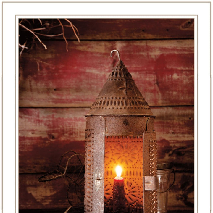 Set Of Two Innkeepers Lantern 1 White Framed Print Wall Art