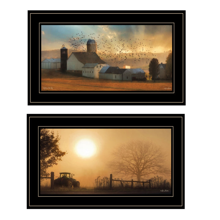 Set Of Two Light of a New Day 3 Black Framed Print Wall Art