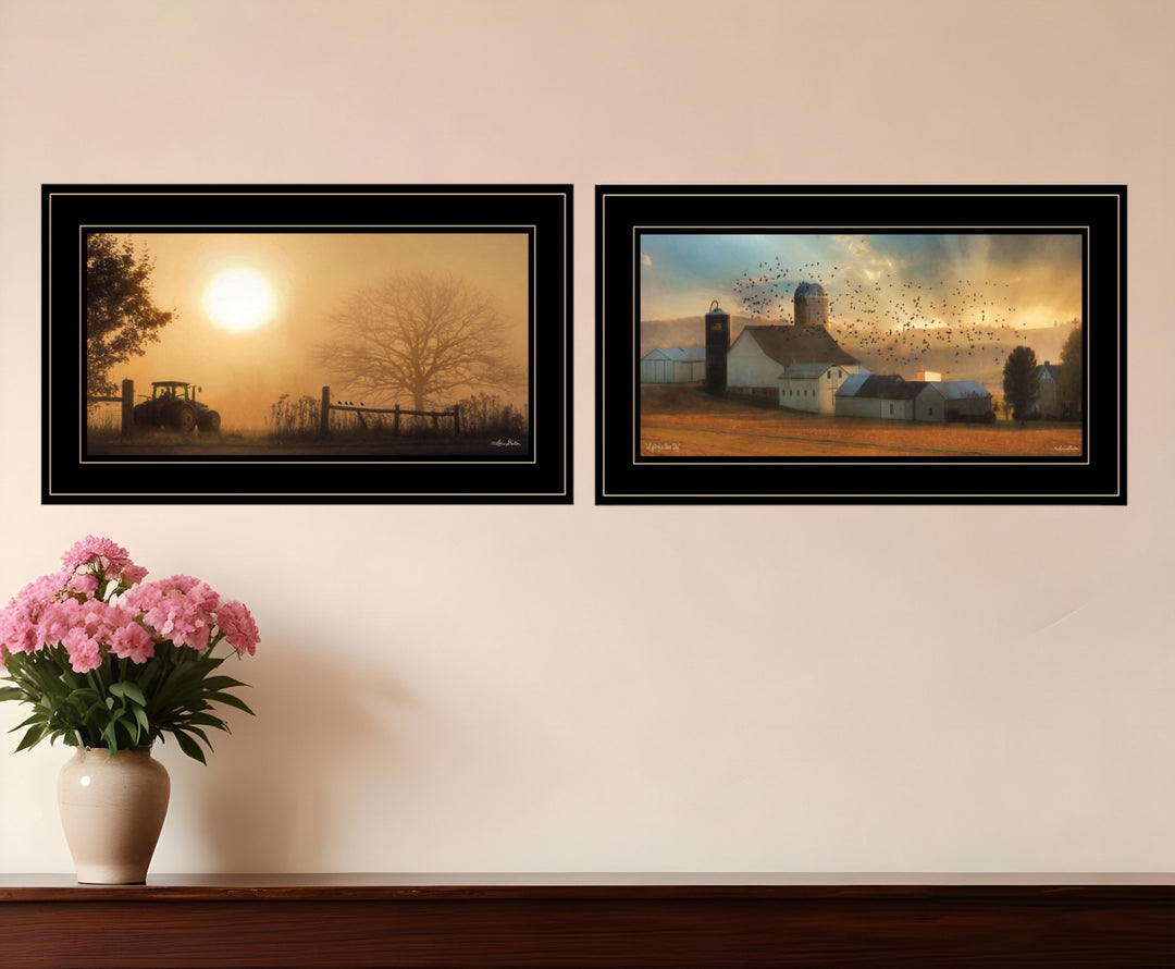 Set Of Two Light of a New Day 3 Black Framed Print Wall Art