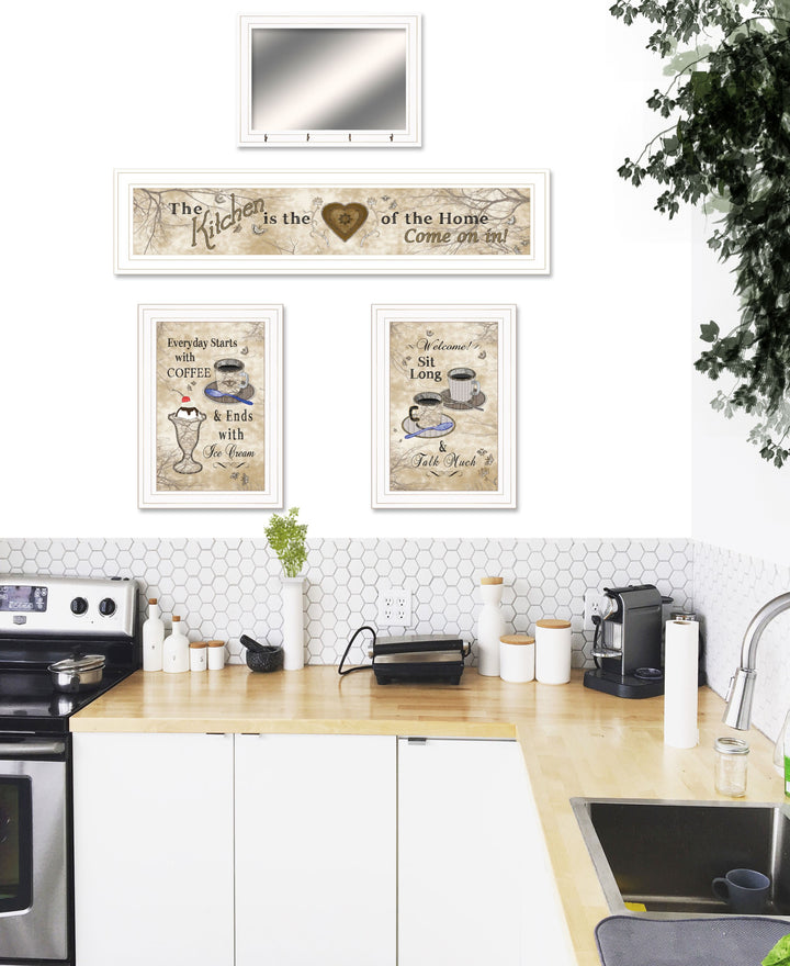 Set Of Four Love of Nature Kitchen 6 White Framed Print Kitchen Wall Art