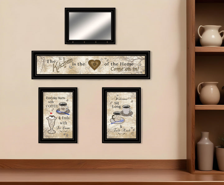 Set Of Four Love of Nature Kitchen 8 Black Framed Print Kitchen Wall Art