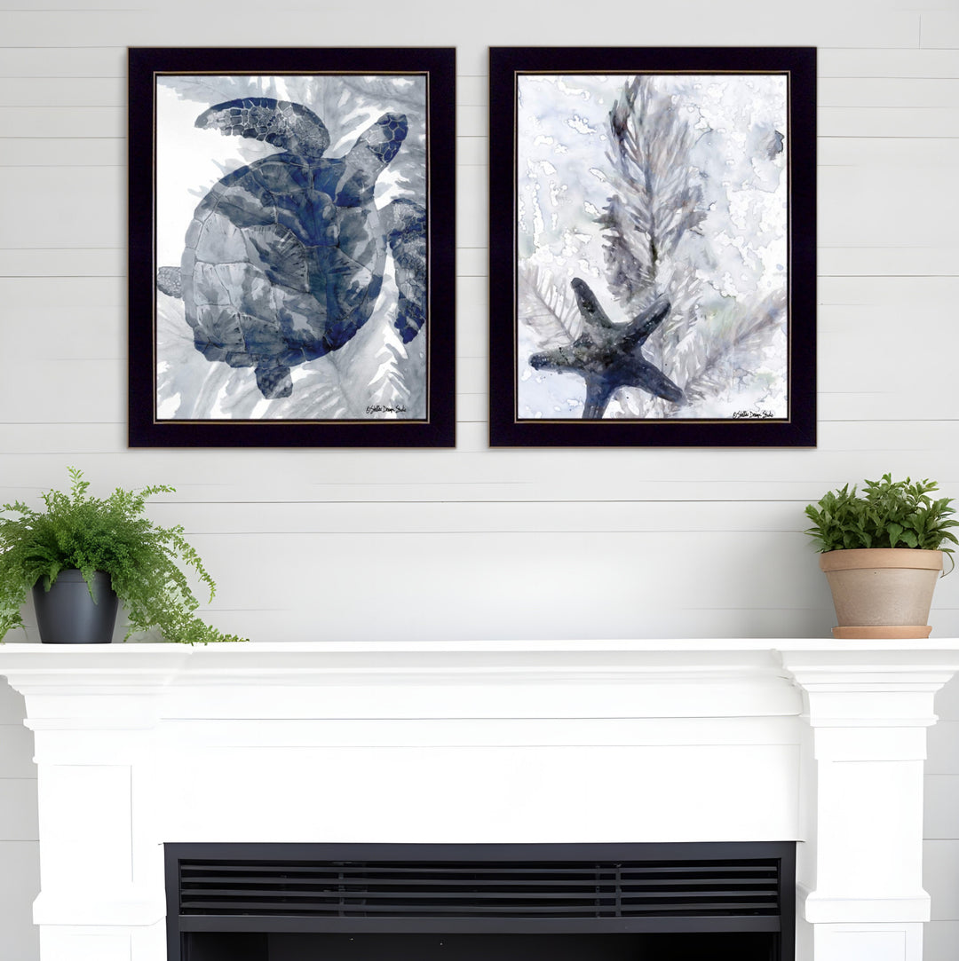 Set Of Two Ocean 3 Black Framed Print Wall Art