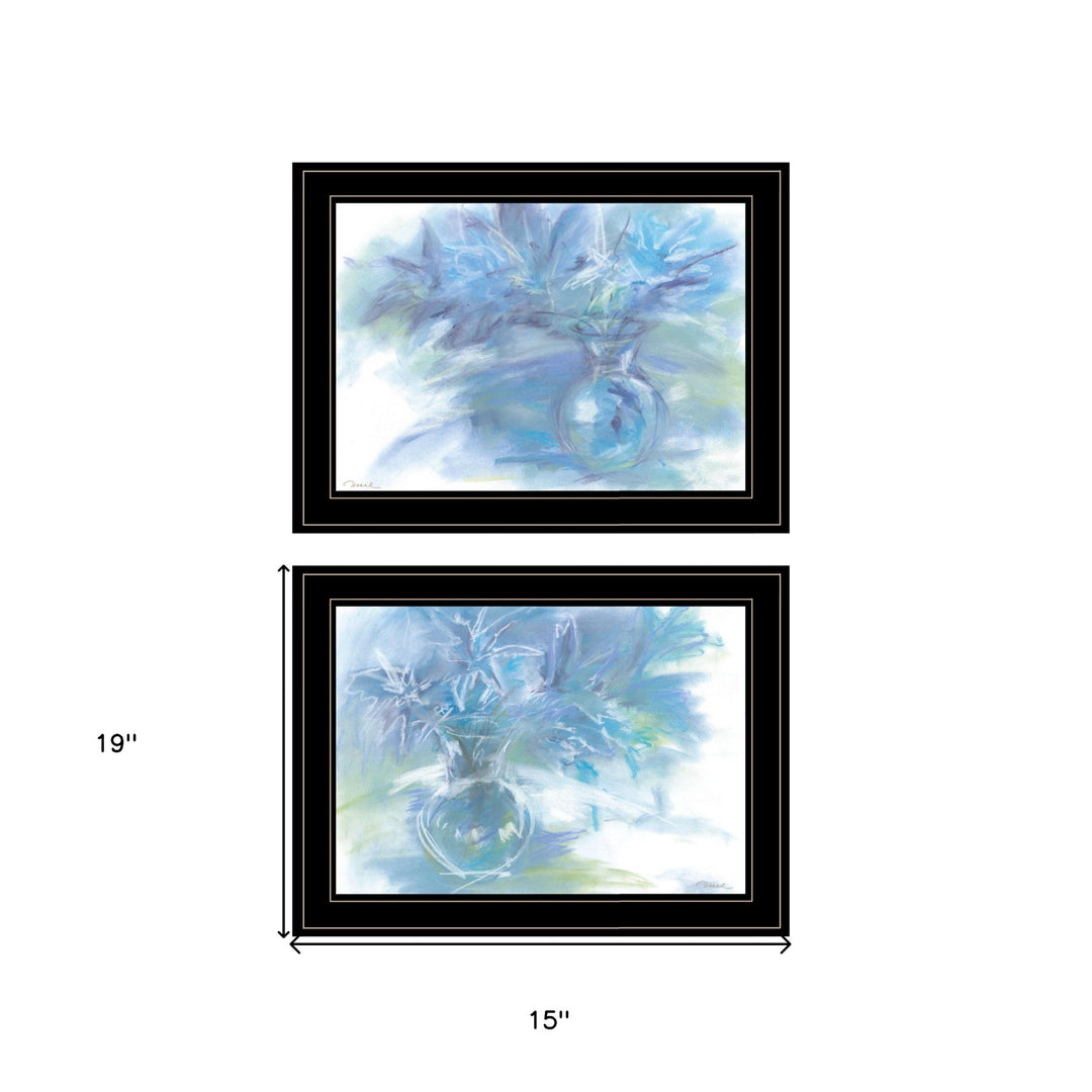 Set Of Two Morning Glory 2 Black Framed Print Wall Art