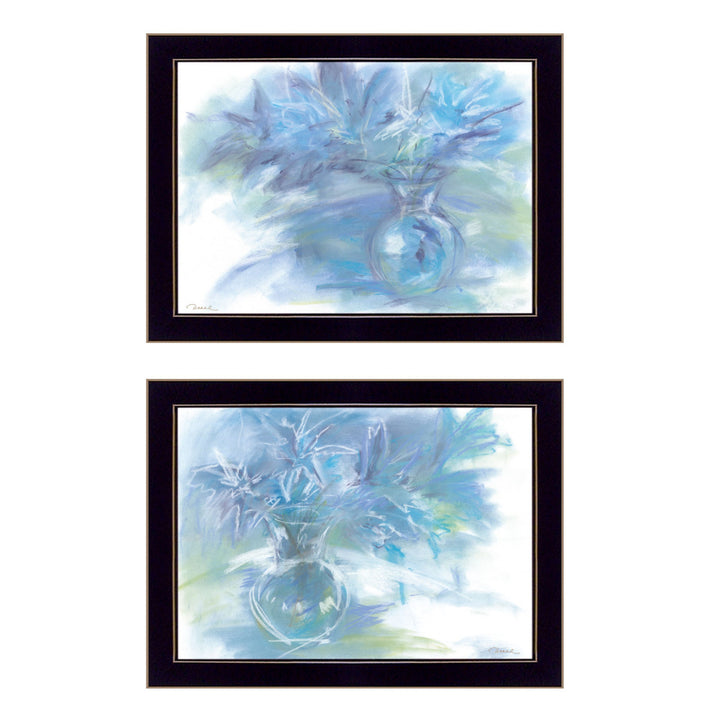 Set Of Two Morning Glory 3 Black Framed Print Wall Art