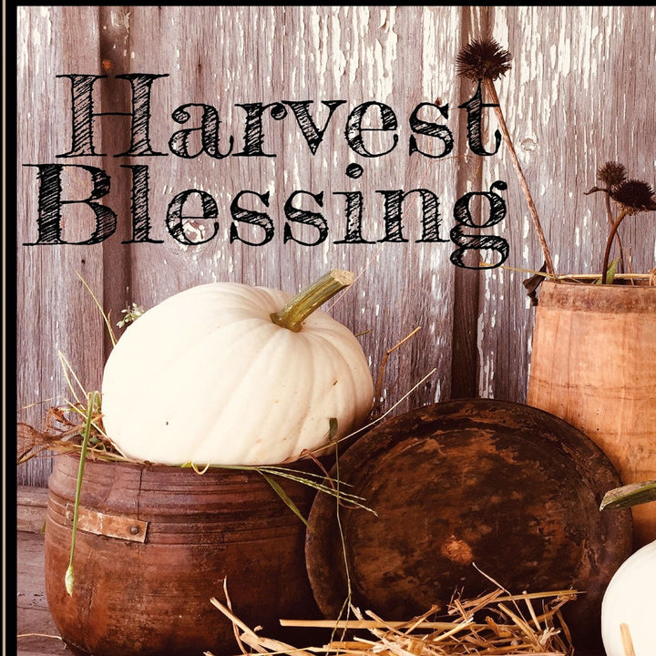 Harvest Blessings 2 Black Framed Print Kitchen Wall Art