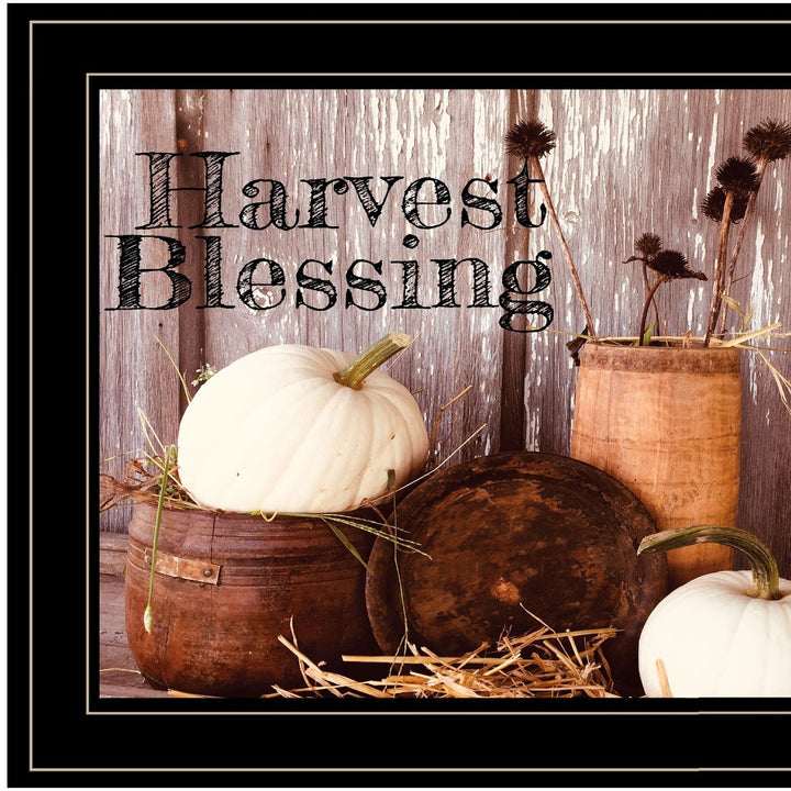 Harvest Blessings 2 Black Framed Print Kitchen Wall Art