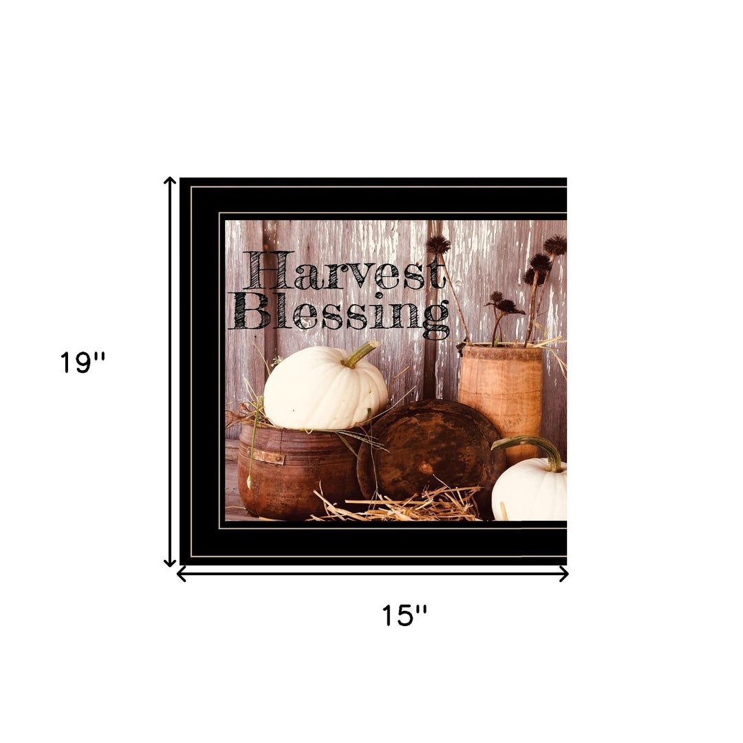 Harvest Blessings 2 Black Framed Print Kitchen Wall Art