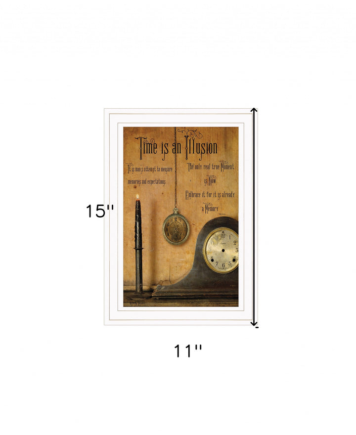 Time is an Illusion 1 White Framed Print Wall Art