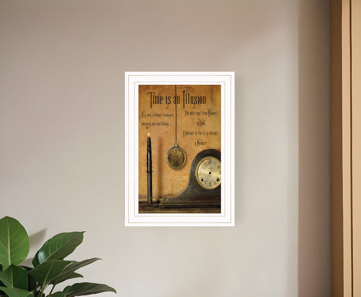 Time is an Illusion 1 White Framed Print Wall Art