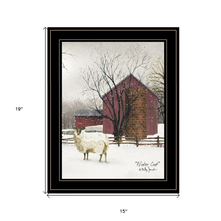 Winter Coat 2 Black Framed Print Wall Art