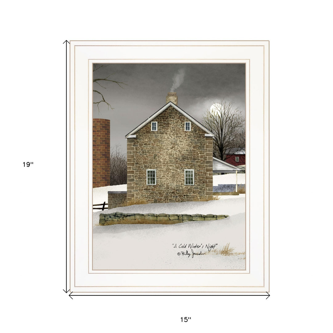 Cold Winters Night 1 White Framed Print Wall Art