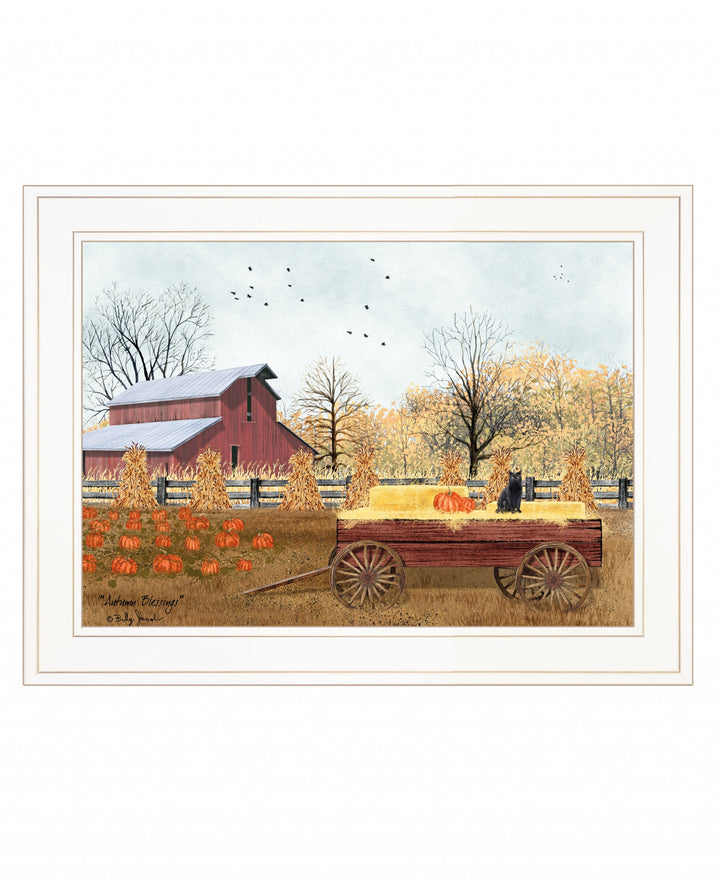 Autumn Blessings 1 White Framed Print Wall Art