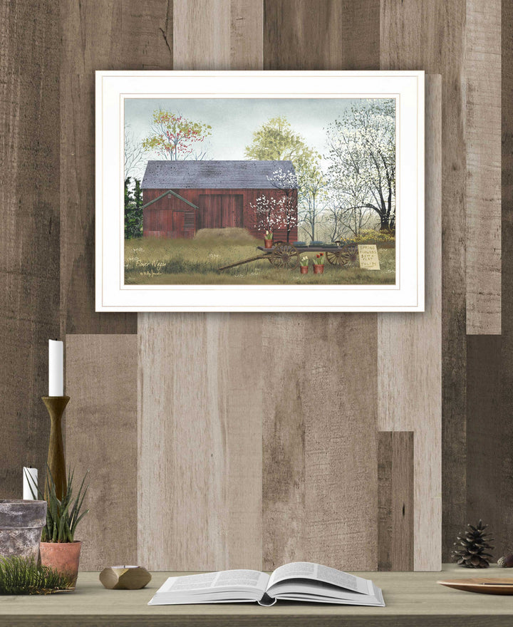 Flower Wagon 2 White Framed Print Wall Art