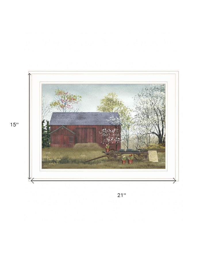 Flower Wagon 2 White Framed Print Wall Art