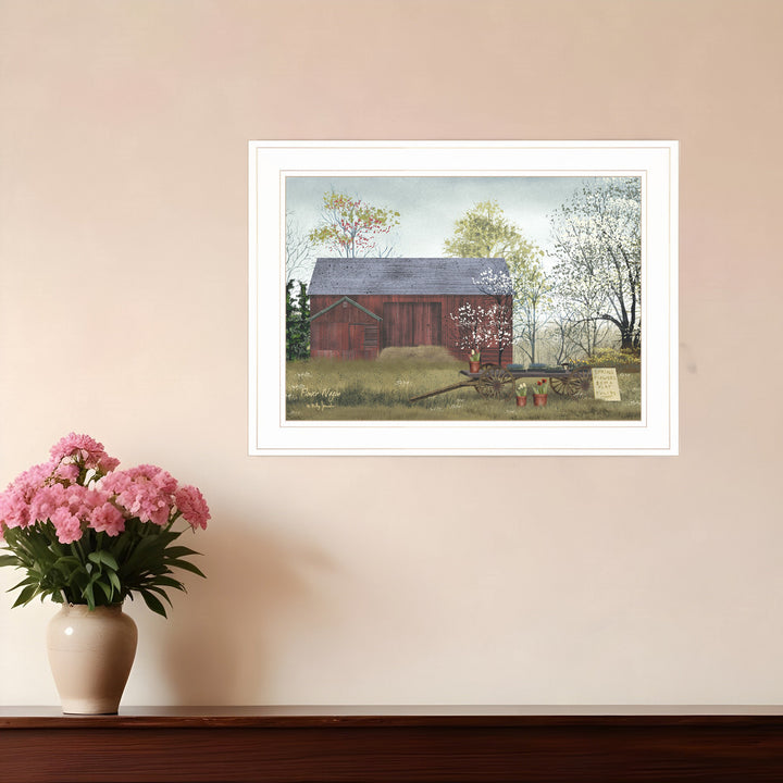 Flower Wagon 2 White Framed Print Wall Art