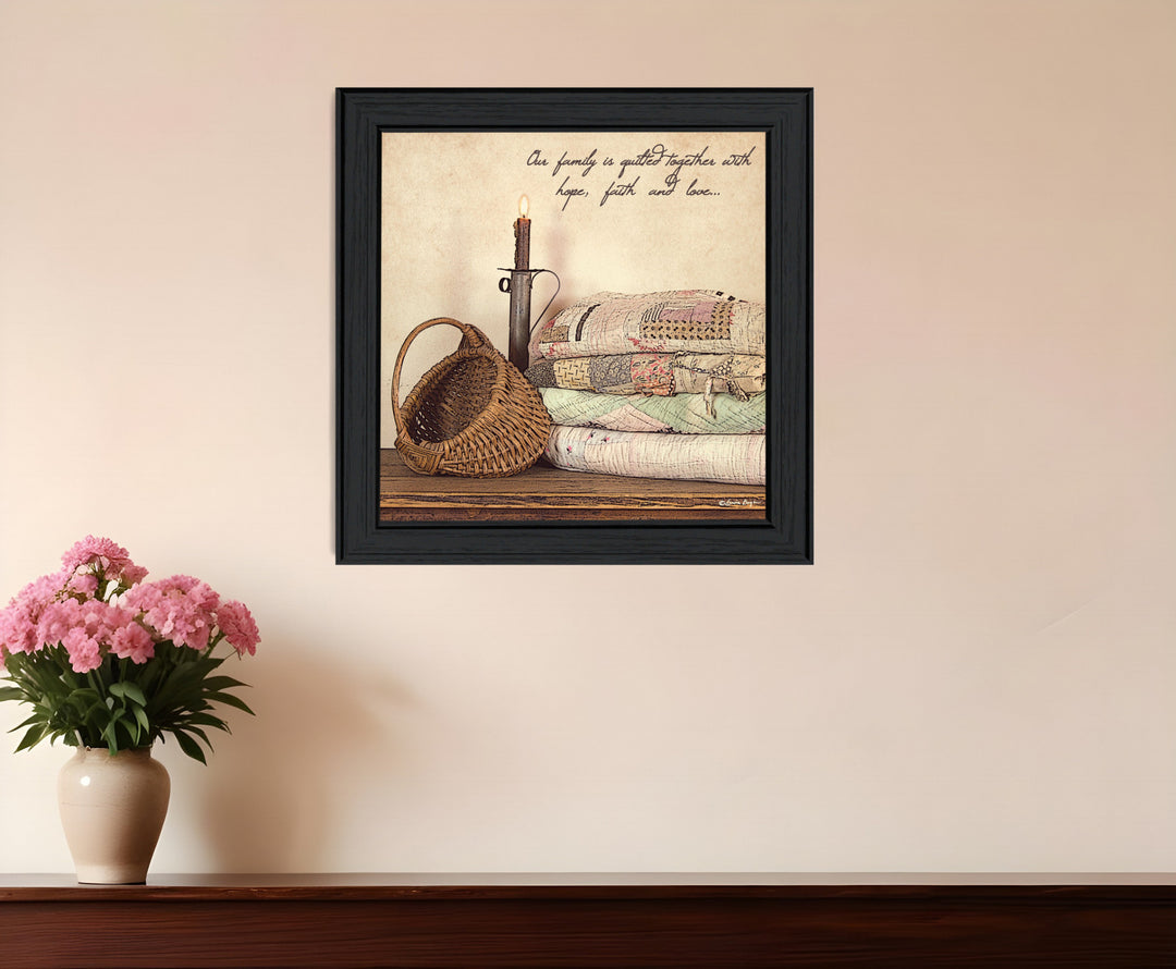 Quilted Together 2 Black Framed Print Wall Art