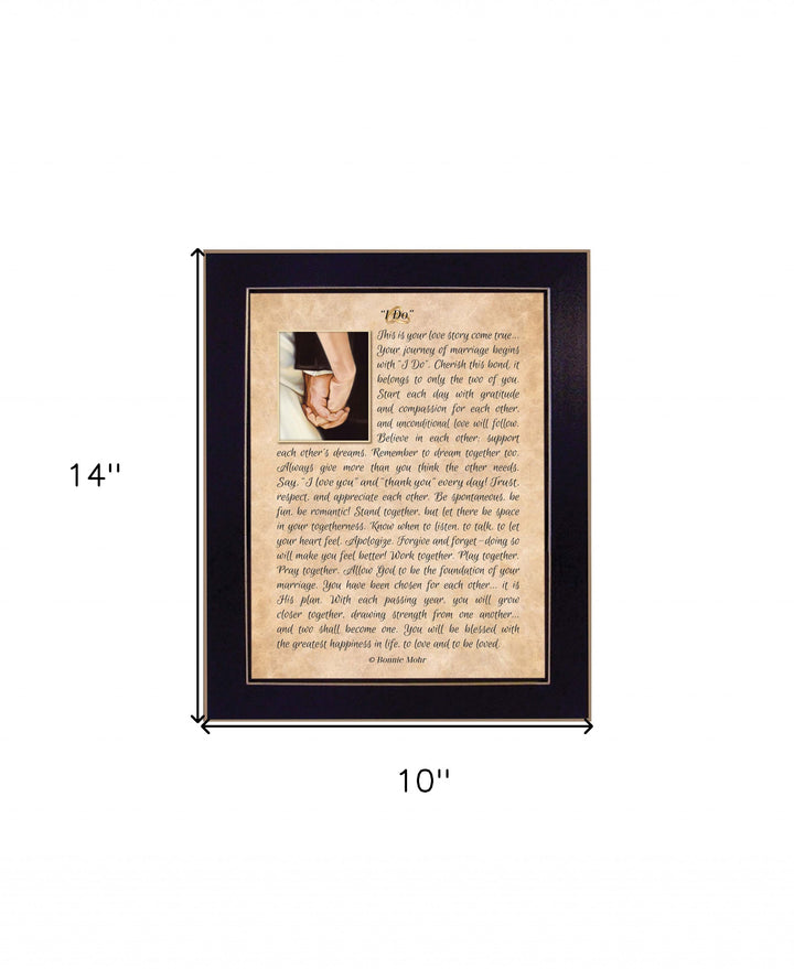 I DO 4 Black Framed Print Wall Art